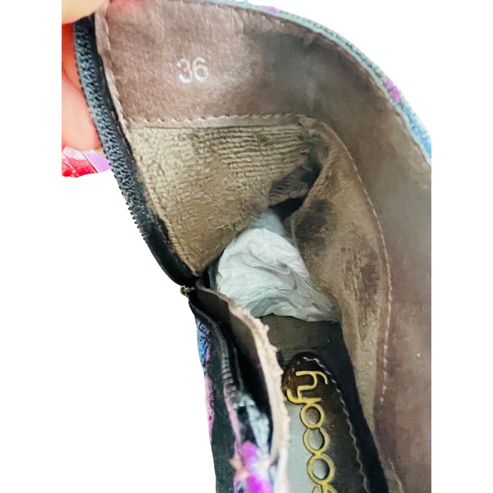 Socofy Patchwork Butterfly Embroidered Ankle Boot… - image 8